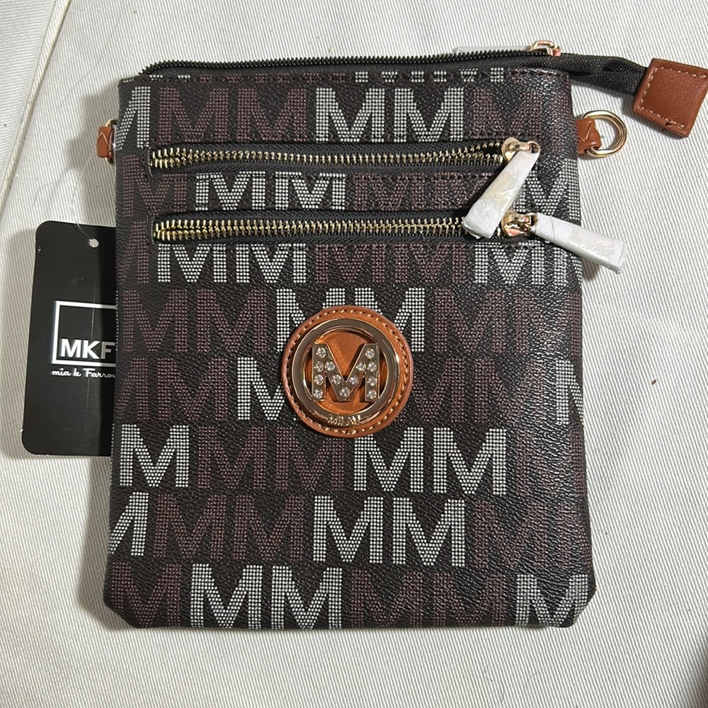 MKF Collection Medina Brown Crossbody/wrist. Purse By Mia K. Farrow.  New.